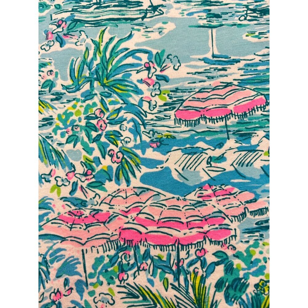 Lilly Pulitzer Kristen Tank Top Gustavia Green Sunshine City Toile Small - Picture 7 of 9